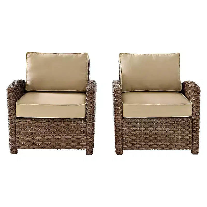 Bradenton 2pc Outdoor Wicker Armchair Set - Crosley