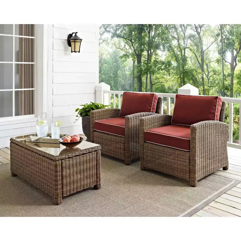 Bradenton 2pc Outdoor Wicker Armchair Set - Crosley