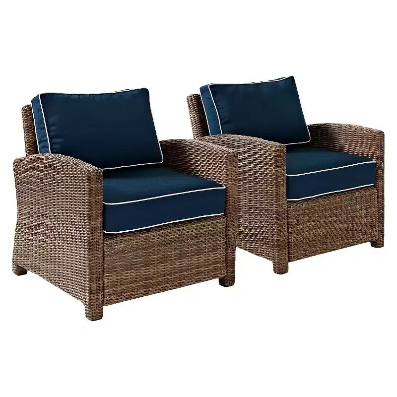 Set di 2 poltrone da esterno in vimini Bradenton - Crosley