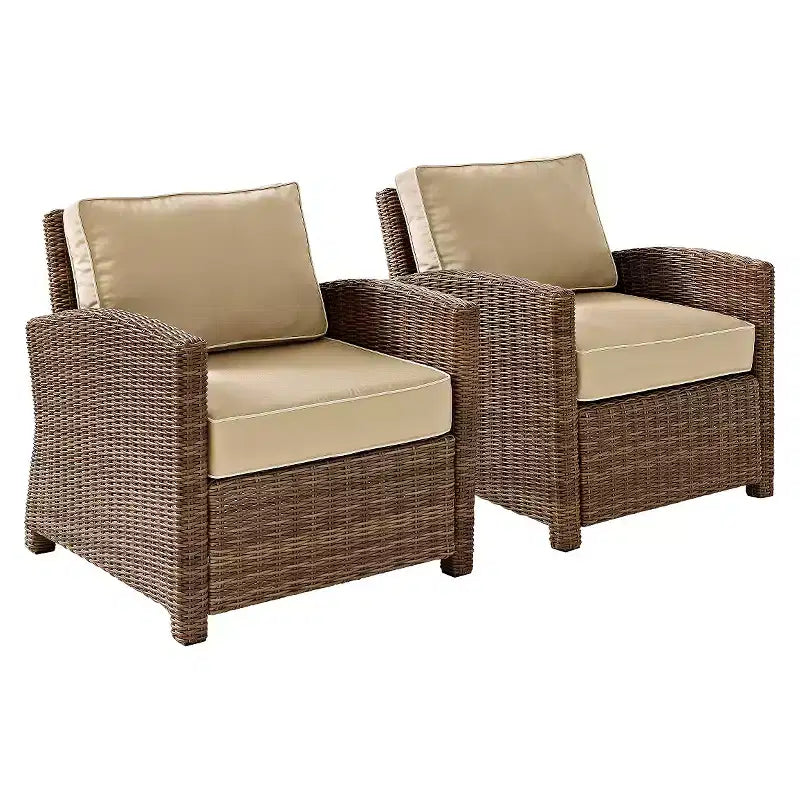 Set di 2 poltrone da esterno in vimini Bradenton - Crosley