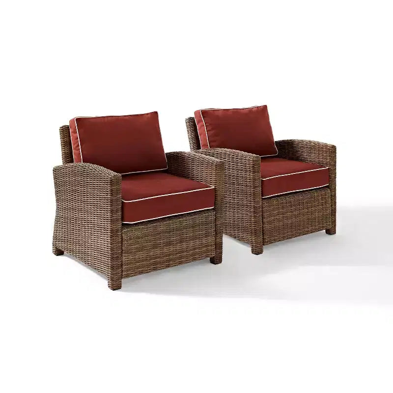 Set di 2 poltrone da esterno in vimini Bradenton - Crosley