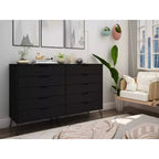 Rockefeller 10 Drawer Double Tall Dresser - Manhattan Comfort