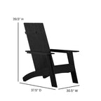 Flash Furniture Set of 2 Sawyer Modern All-Weather Poly Resin Wood Adirondack Chairs with Foot Rests