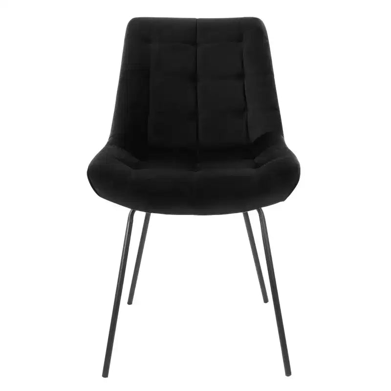 Elama 2 Piece Tufted Chair in Brown with Metal Legs