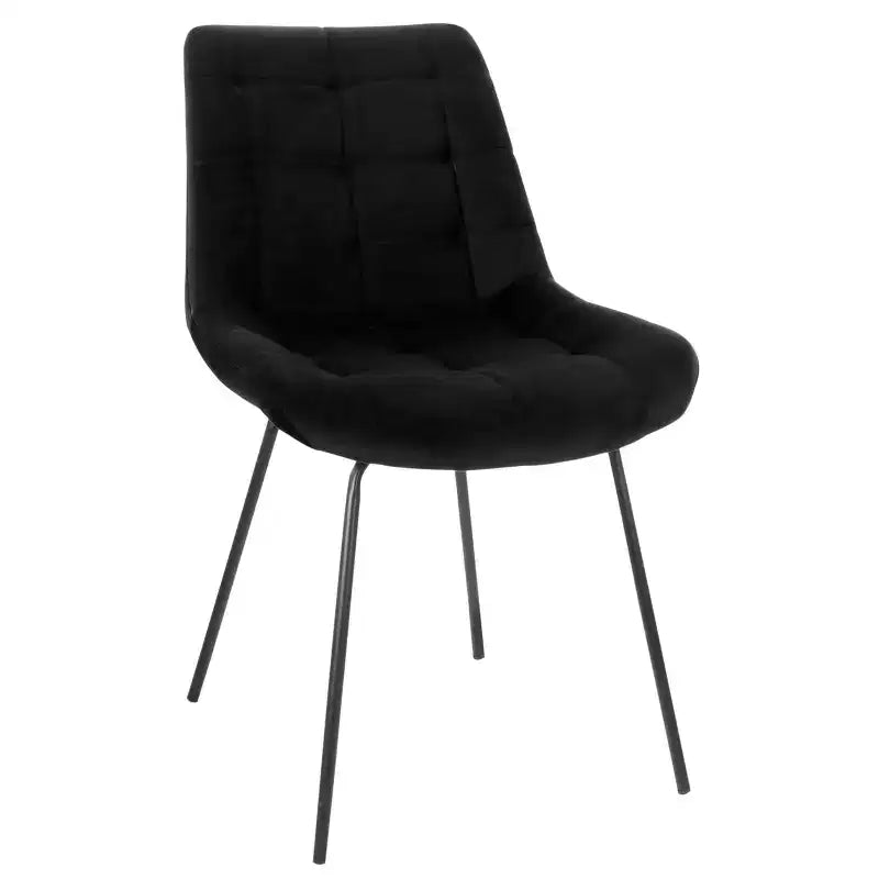 Elama 2 Piece Tufted Chair in Brown with Metal Legs