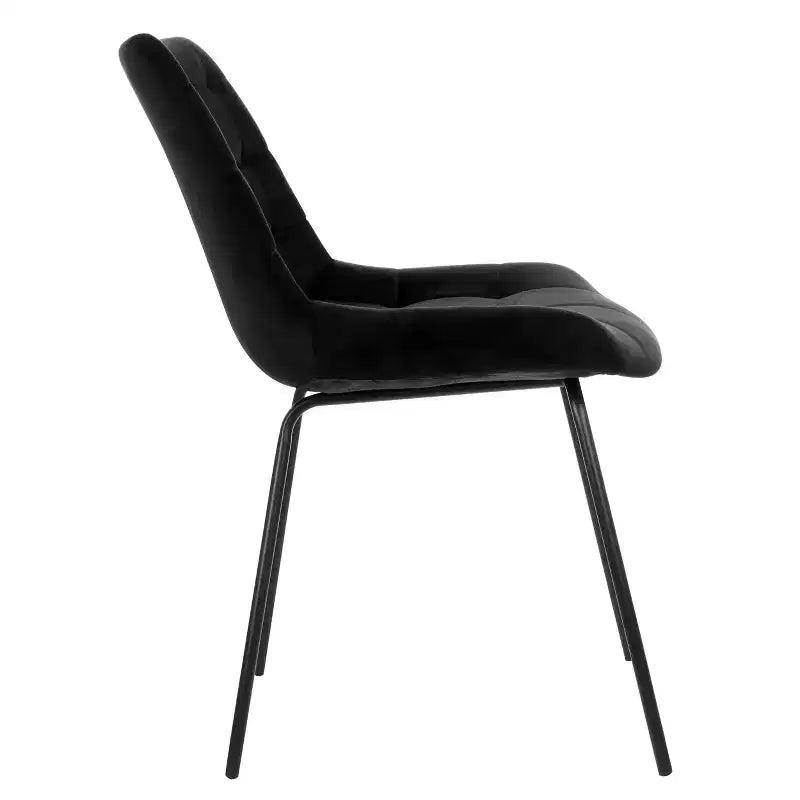 Elama 2 Piece Tufted Chair in Brown with Metal Legs