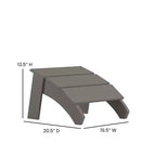 Merrick Lane Adirondack Modern Slatted Back Patio Chair With Accompanying Foot Ottoman