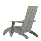 Merrick Lane Adirondack Modern Slatted Back Patio Chair With Accompanying Foot Ottoman