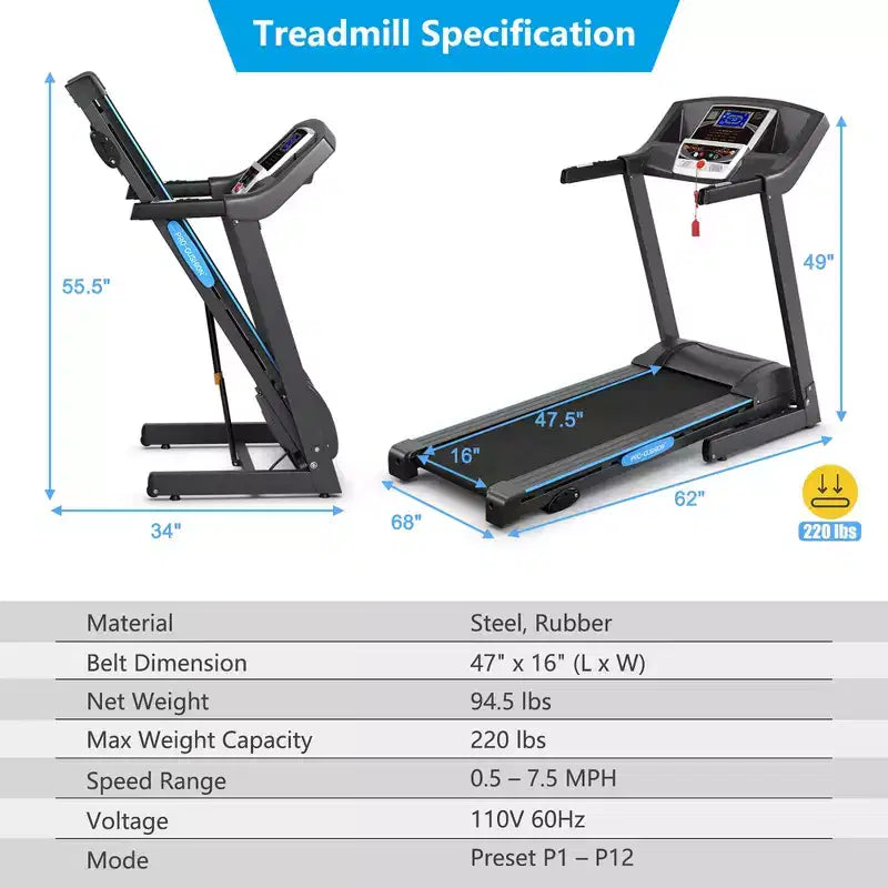 Tapis roulant elettrico pieghevole Costway 2.25HP per la corsa e l'esercizio a casa