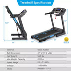 Tapis roulant elettrico pieghevole Costway 2.25HP per la corsa e l'esercizio a casa