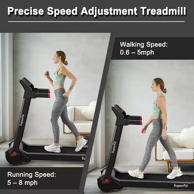 Costway 3HP Folding Electric Treadmill Running Machine w/ Speaker Red\Blue\Silver\Purple