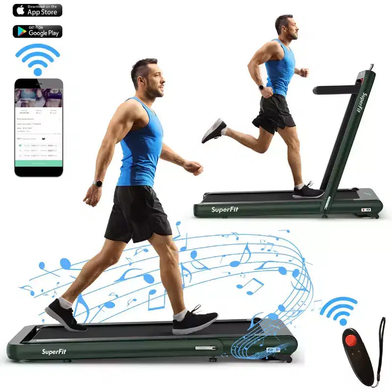 Costway Tapis Roulant Pieghevole 2 in 1 da 4.75HP con APP e Telecomando