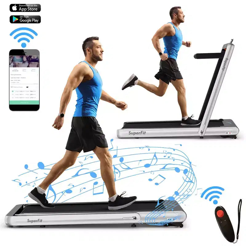 Costway Tapis Roulant Pieghevole 2 in 1 da 4.75HP con APP e Telecomando