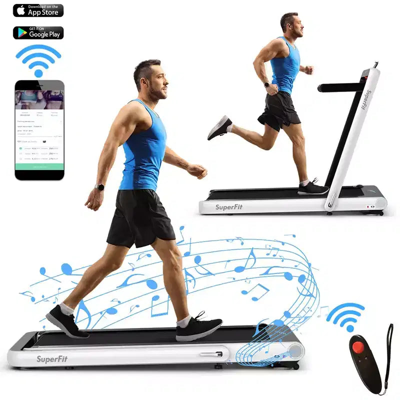 Costway Tapis Roulant Pieghevole 2 in 1 da 4.75HP con APP e Telecomando