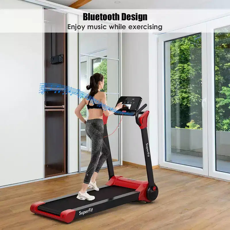 Tapis Roulant Elettrico Pieghevole Costway 2.25HP con Altoparlante Bianco\Nero\Blu