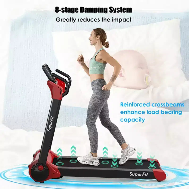 Tapis Roulant Elettrico Pieghevole Costway 2.25HP con Altoparlante Bianco\Nero\Blu