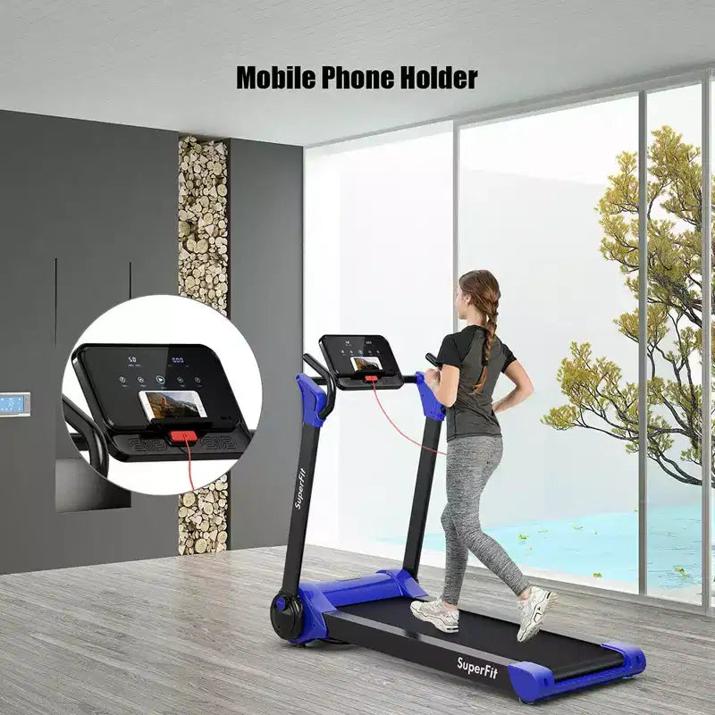 Tapis Roulant Elettrico Pieghevole Costway 2.25HP con Altoparlante Bianco\Nero\Blu