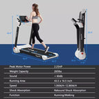 Tapis Roulant Elettrico Pieghevole Costway 2.25HP con Altoparlante Bianco\Nero\Blu