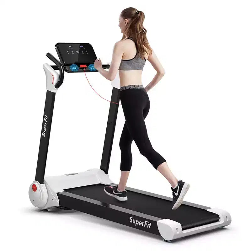 Tapis Roulant Elettrico Pieghevole Costway 2.25HP con Altoparlante Bianco\Nero\Blu