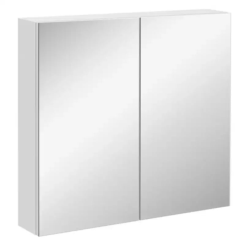kleankin Mobiletto a Specchio da Bagno, Armadietto dei Medicinali con Cornice in Acciaio 60x55 cm, Organizer da Parete con Doppie Ante