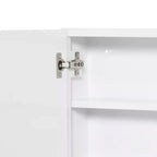 kleankin Mobiletto a Specchio da Bagno, Armadietto dei Medicinali con Cornice in Acciaio 60x55 cm, Organizer da Parete con Doppie Ante