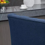 HOMCOM Set di 2 Sgabelli da Bar, Girevoli a 180°, Altezza 76cm con Poggiapiedi in Legno e Bottoni Decorativi