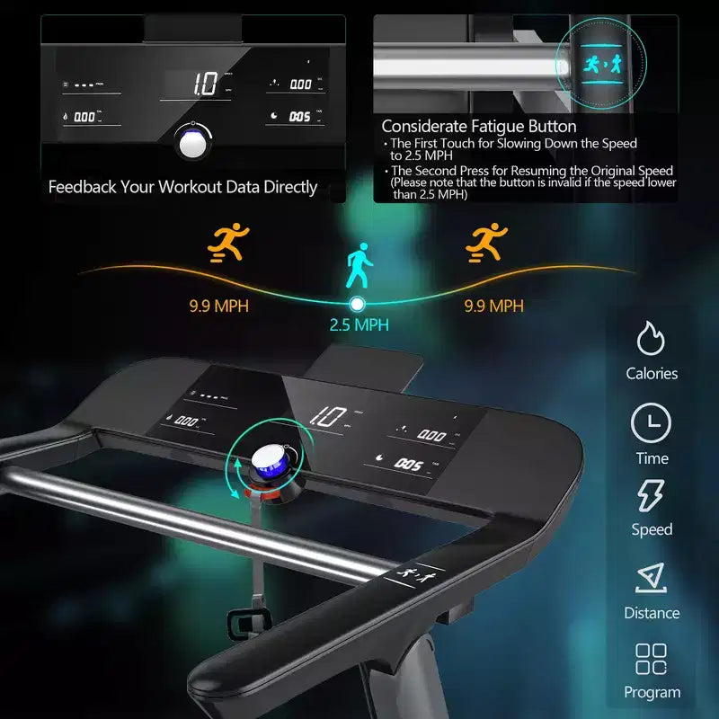Tapis roulant elettrico pieghevole Costway, macchina da jogging, 10 programmi preimpostati, Bluetooth