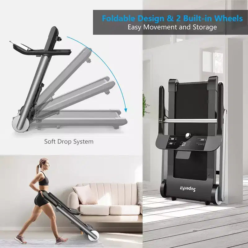 Tapis roulant elettrico pieghevole Costway, macchina da jogging, 10 programmi preimpostati, Bluetooth