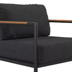 Flash Furniture Indoor/Outdoor Patio Chair with Cushions - Modern Aluminum Framed Chair with Teak Accented Arms