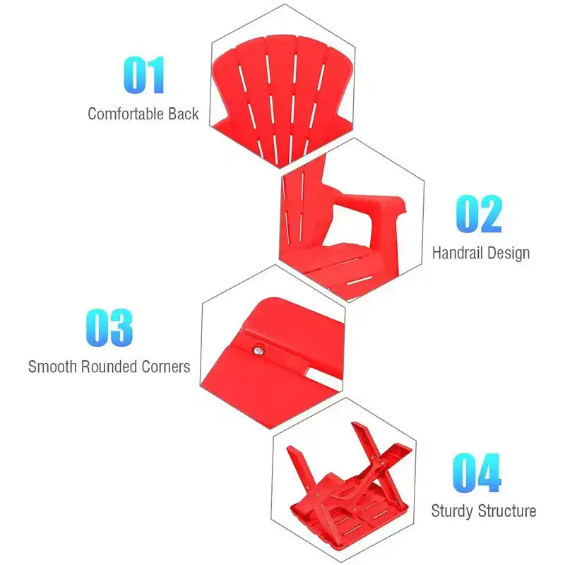 Costway Plastic Children Kids Table & Chair Set 3-Piece Play Furniture In/Outdoor Red
