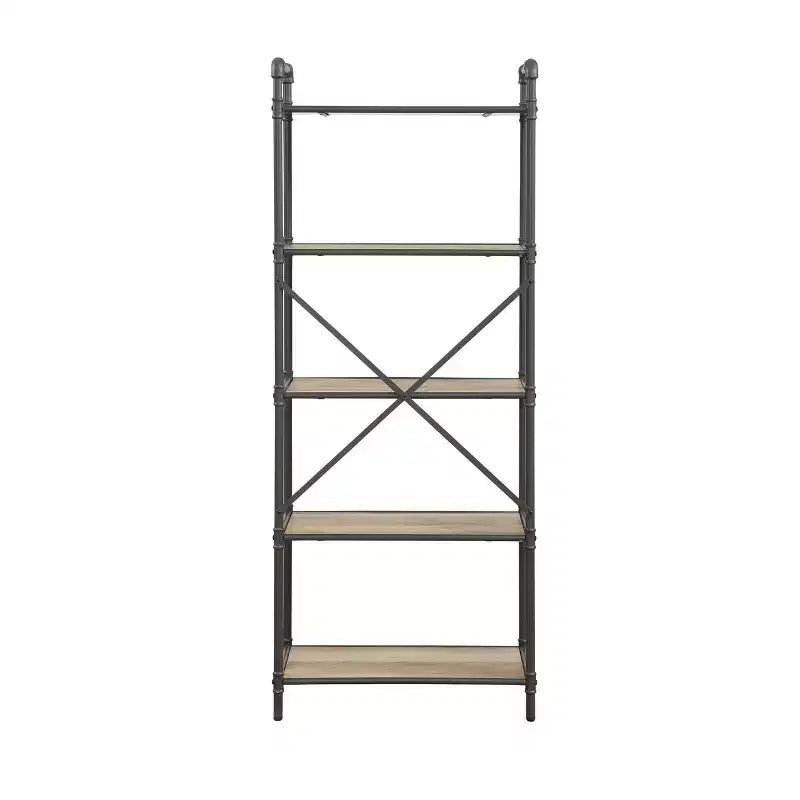 Itzel Bookcase Antique Oak/Sandy Gray - Acme Furniture