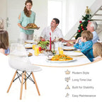 Costway Set di 4 Sedie da Pranzo, Sedie Laterali Moderne in Plastica con Seduta Trasparente e Gambe in Legno
