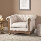 Castalia Chesterfield Tufted Fabric Club Chair with Nailhead Trim - Christopher Knight Home
