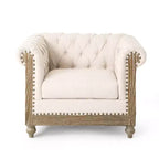 Poltrona club in tessuto trapuntato Castalia Chesterfield con finiture borchiate - Christopher Knight Home