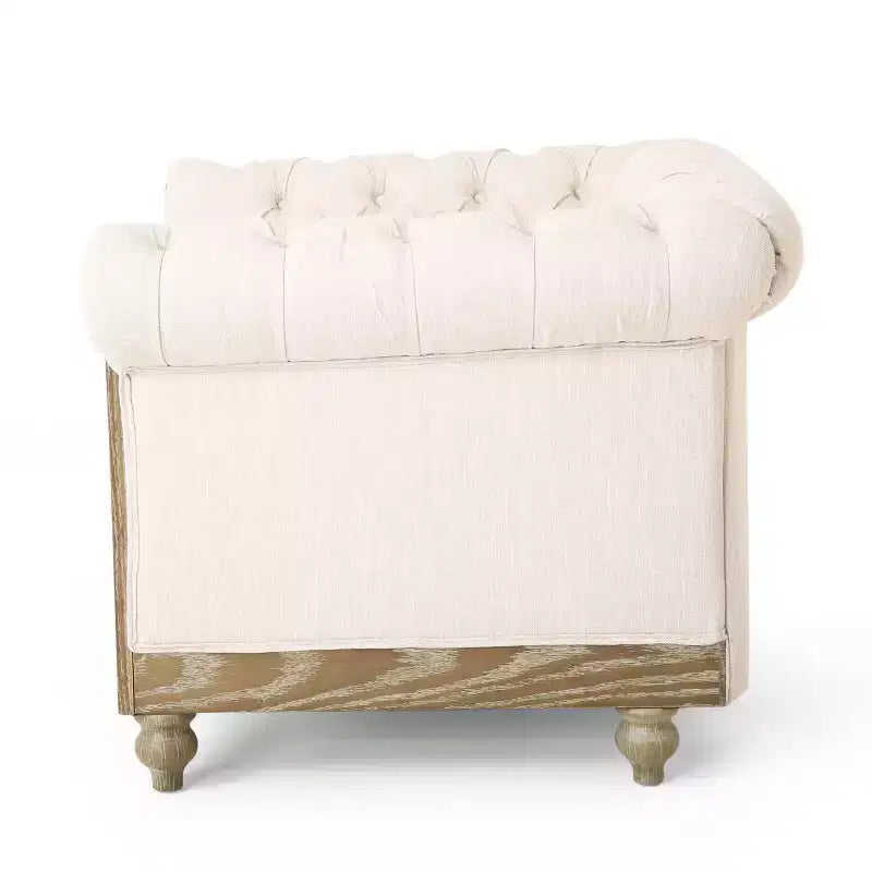 Poltrona club in tessuto trapuntato Castalia Chesterfield con finiture borchiate - Christopher Knight Home