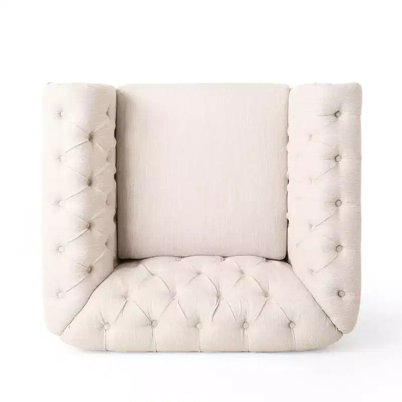 Poltrona club in tessuto trapuntato Castalia Chesterfield con finiture borchiate - Christopher Knight Home