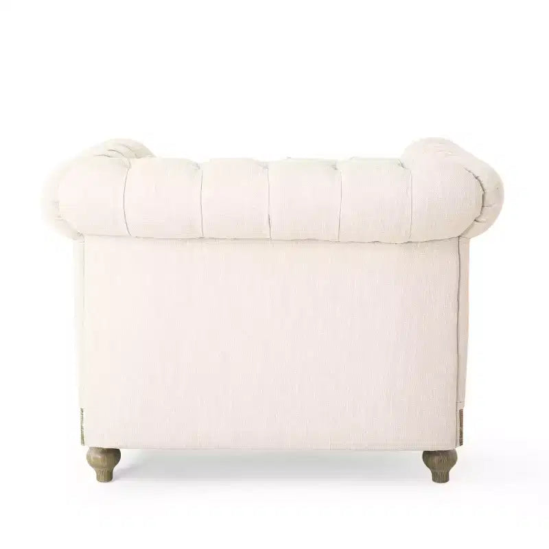 Poltrona club in tessuto trapuntato Castalia Chesterfield con finiture borchiate - Christopher Knight Home