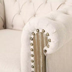 Poltrona club in tessuto trapuntato Castalia Chesterfield con finiture borchiate - Christopher Knight Home