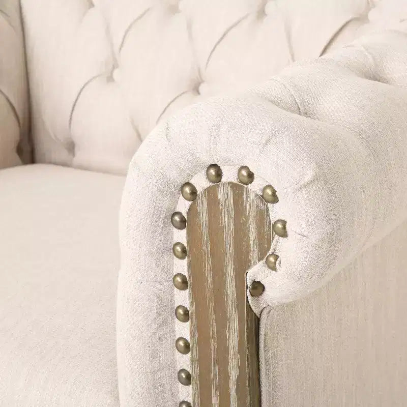 Poltrona club in tessuto trapuntato Castalia Chesterfield con finiture borchiate - Christopher Knight Home