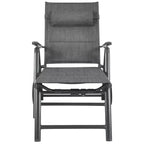 Costway Patio Reclining Chaise Lounge Padded Chair Aluminum Adjust Neck Pillow