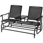 Costway 2 Person Outdoor Patio Double Glider Chair Loveseat Rocking Turquoise/Gray/Brown/Black/Navy/Wine