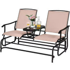 Costway 2 Person Outdoor Patio Double Glider Chair Loveseat Rocking Turquoise/Gray/Brown/Black/Navy/Wine