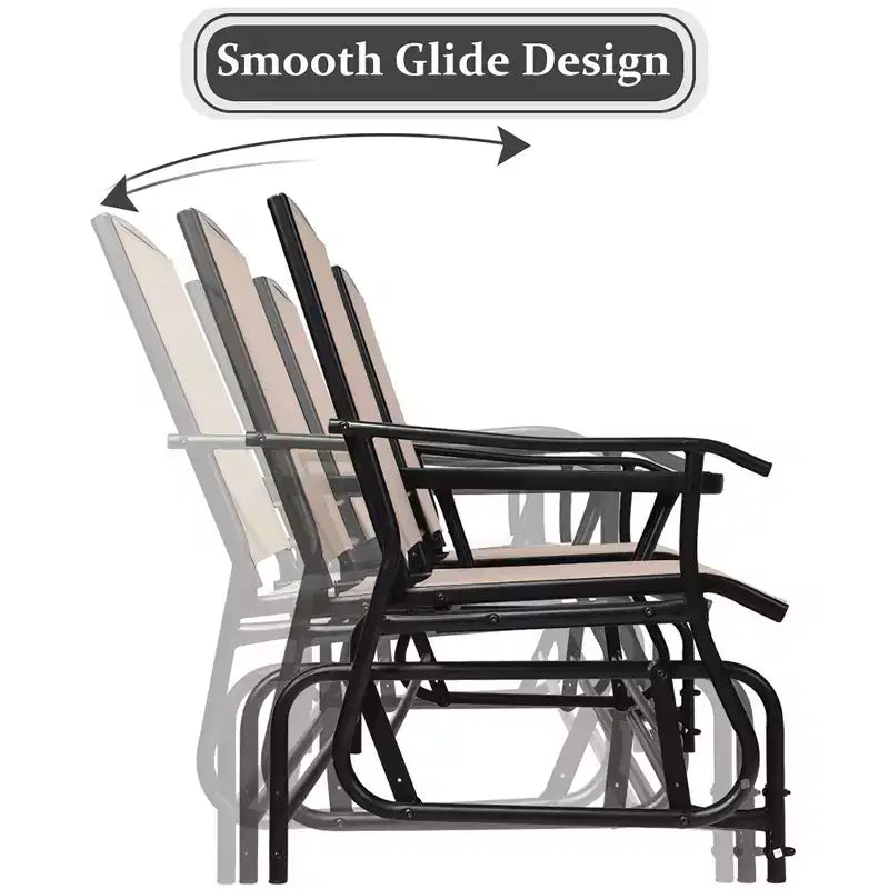 Costway 2 Person Outdoor Patio Double Glider Chair Loveseat Rocking Turquoise/Gray/Brown/Black/Navy/Wine