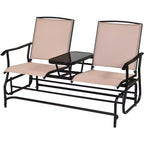Costway 2 Person Outdoor Patio Double Glider Chair Loveseat Rocking Turquoise/Gray/Brown/Black/Navy/Wine
