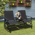 Costway 2 Person Outdoor Patio Double Glider Chair Loveseat Rocking Turquoise/Gray/Brown/Black/Navy/Wine