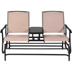 Costway 2 Person Outdoor Patio Double Glider Chair Loveseat Rocking Turquoise/Gray/Brown/Black/Navy/Wine