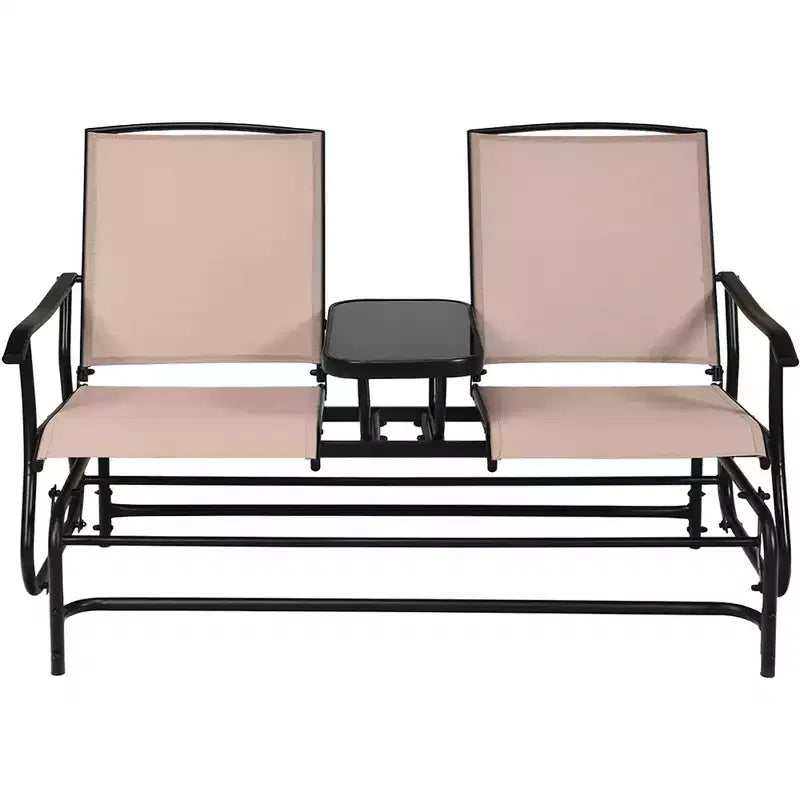 Costway 2 Person Outdoor Patio Double Glider Chair Loveseat Rocking Turquoise/Gray/Brown/Black/Navy/Wine