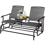 Costway 2 Person Outdoor Patio Double Glider Chair Loveseat Rocking Turquoise/Gray/Brown/Black/Navy/Wine