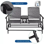 Costway 2 Person Outdoor Patio Double Glider Chair Loveseat Rocking Turquoise/Gray/Brown/Black/Navy/Wine
