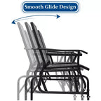 Costway 2 Person Outdoor Patio Double Glider Chair Loveseat Rocking Turquoise/Gray/Brown/Black/Navy/Wine